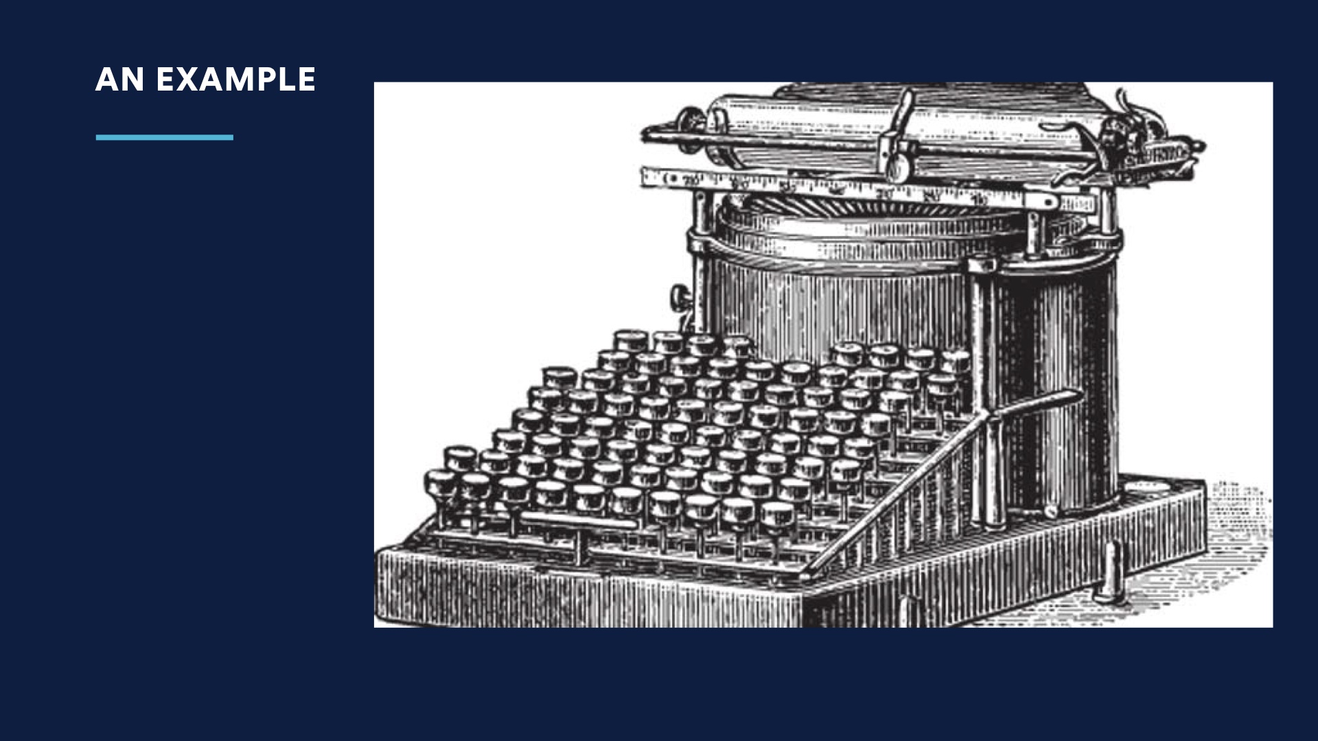 Slide image: old illustration of a typewriter
