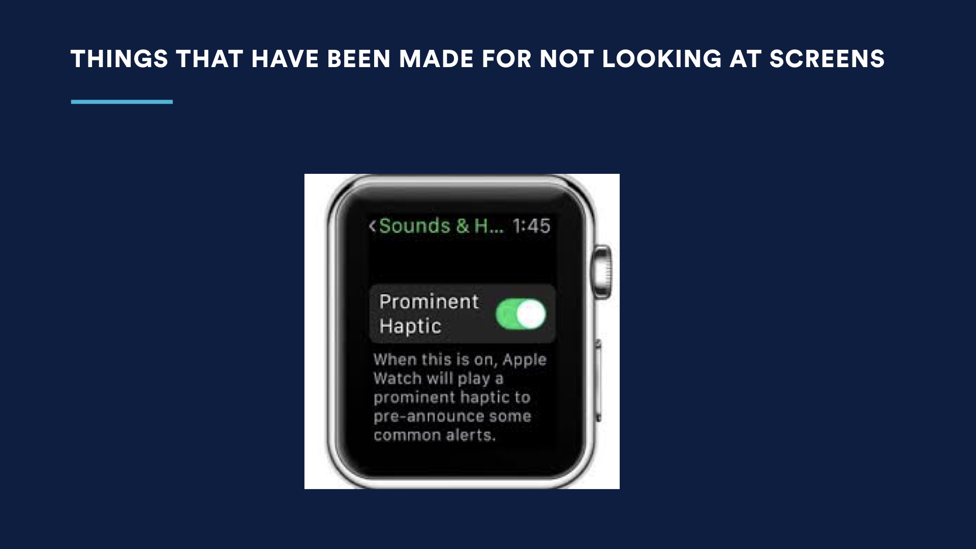 Slide image: Appl watch face with haptics settings